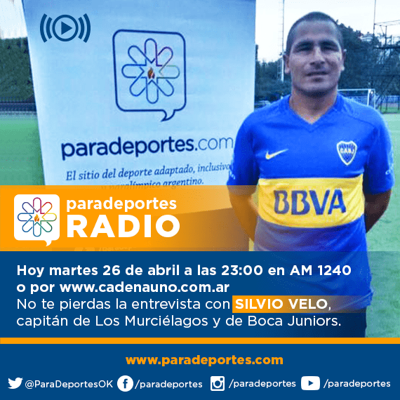 Nota: Entrevista a Silvio Velo, capitán de Los Murciélagos y de Boca, hoy martes a las 23 en Paradeportes Radio (AM 1240)