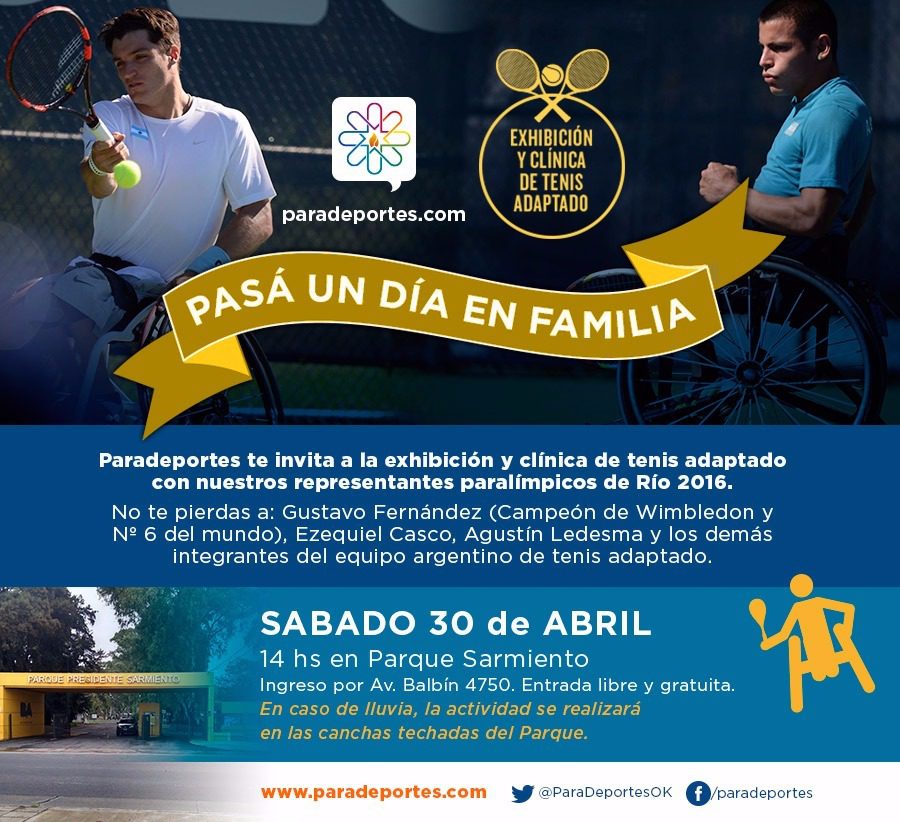 Nota: Tenis adaptado: Vení a la exhibición con Gustavo Fernández en el Parque Sarmiento