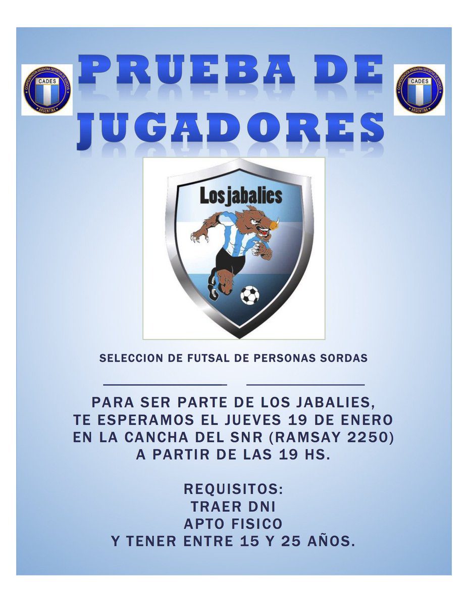 Nota: Futsal para sordos: los Jabalíes buscan nuevos jugadores