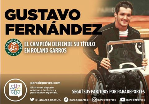 Nota: Tenis adaptado: Gustavo Fernández defiende su título en Roland Garros