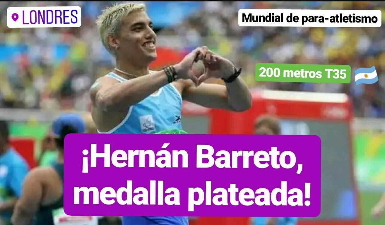 Nota: Londres 2017: plata para Hernán Barreto en los 200 metros