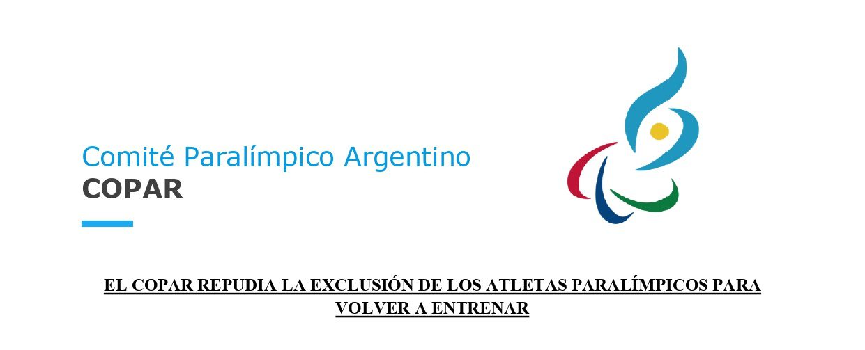 Nota: El COPAR repudia la exclusión de los atletas paralímpicos para volver a entrenar y hará denuncias ante el INADI y las Defensorías del Pueblo de la Nación y Ciudad