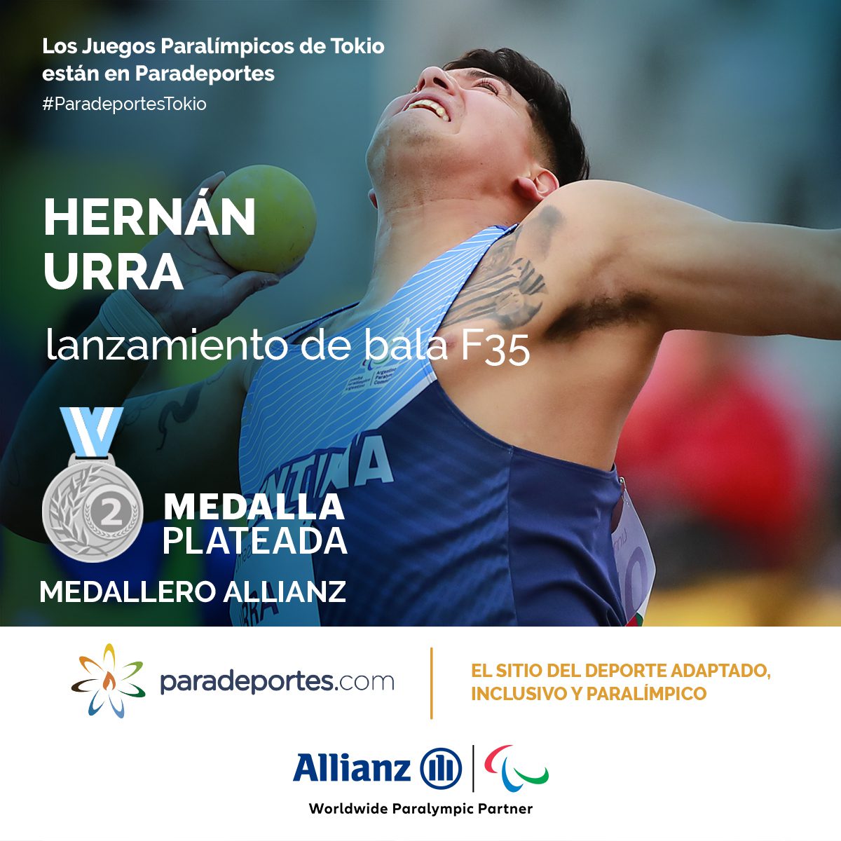 Nota: Juegos Paralímpicos: ¡Hernán Urra, medalla plateada en lanzamiento de bala!