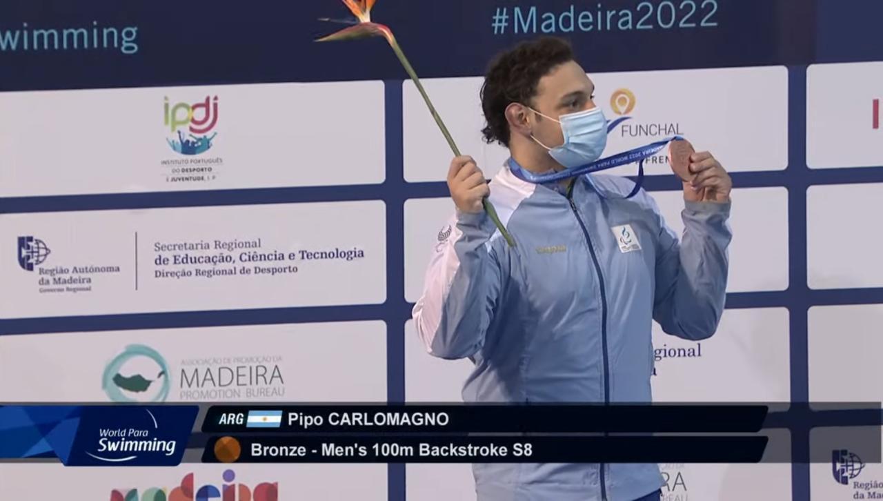 Nota: Natación paralímpica: Pipo Carlomagno, medalla de bronce en el Mundial de Portugal