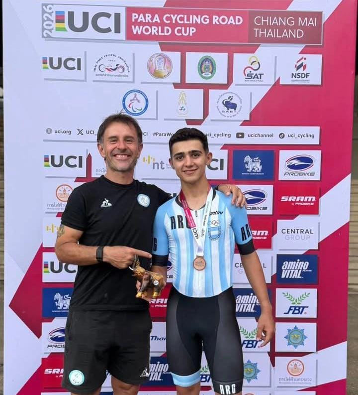 Nota: PARACICLISMO: FEDERICO AMBROSSI, MEDALLA DE BRONCE EN LA COPA DEL MUNDO DE TAILANDIA