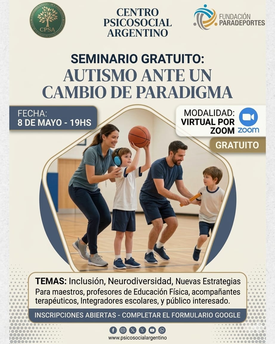 Nota: SEMINARIO GRATUITO: AUTISMO ANTE UN CAMBIO DE PARADIGMA