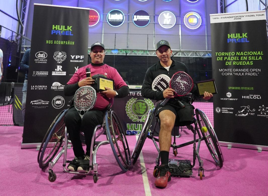 Nota: PÁDEL EN SILLA DE RUEDAS: DIEGO MOLINER Y DIEGO GALEANO SE QUEDARON CON EL OPEN DE MONTE GRANDE DEL “APA - PARADEPORTES” TOUR”