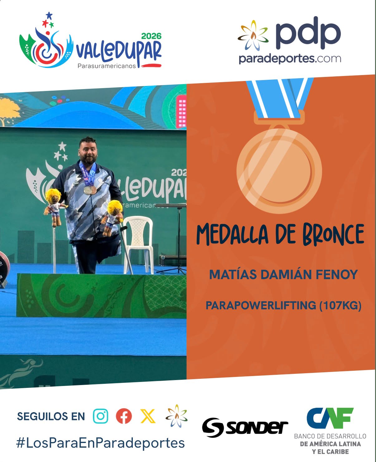 Nota: DÍA 4 / VALLEDUPAR 2026: FENOY, BRONCE EN LEVANTAMIENTO DE PESAS